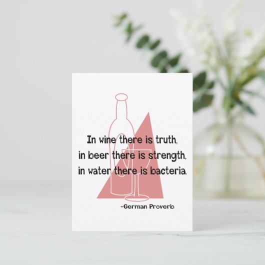 En Vino Veritas - Retro Postkarte (Stehend Vorderseite)