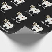 Enamel Activist Funny Dental Tooth Puff Dark BG Geschenkpapier (Ecke)