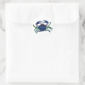 Enameled Blue Crab Runder Aufkleber (Tasche)