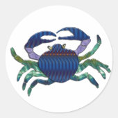 Enameled Blue Crab Runder Aufkleber (Vorderseite)