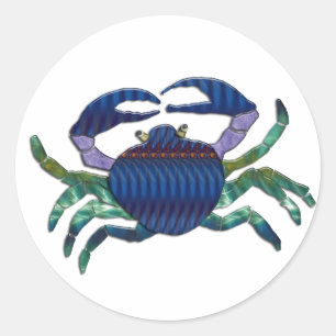 Enameled Blue Crab Runder Aufkleber