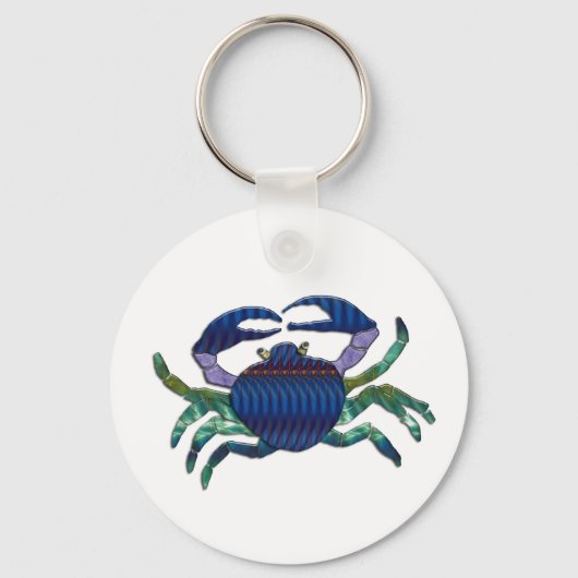 Enameled Blue Crab Schlüsselanhänger (Vorderseite)