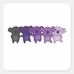 Enbian Flag Pride Lgbtq Niedlich Koala Square Stic Quadratischer Aufkleber