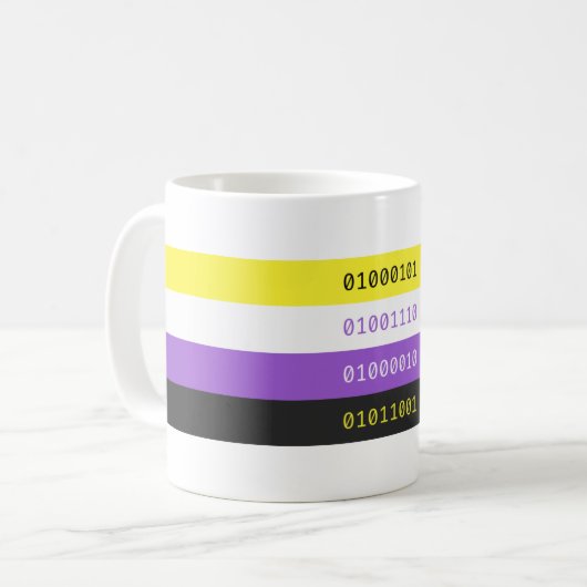 Enby Binary Tasse (Vorderseite Links)