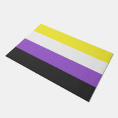 Enby-Flag (nicht binärer Stolz) Fußmatte (Schrägansicht)