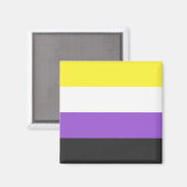 Enby-Flag (nicht binärer Stolz) Magnet (Vorderseite/Rückseite)