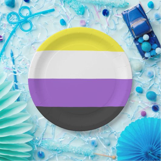Enby-Flag (nicht binärer Stolz) Pappteller (Party)