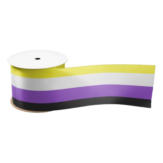 Enby-Flag (nicht binärer Stolz) Satinband (Spule)