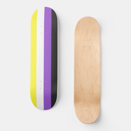Enby-Flag (nicht binärer Stolz) Skateboard (Vorderseite)