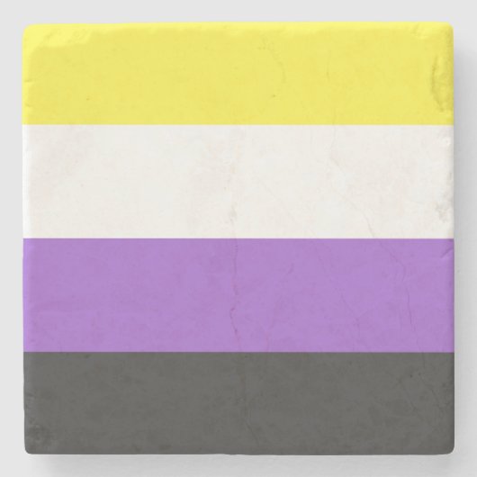 Enby-Flag (nicht binärer Stolz) Steinuntersetzer (Vorderseite)