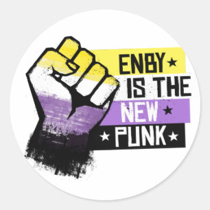 Enby ist der neue Punk Runder Aufkleber