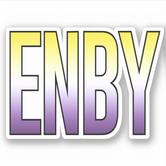 ENBY - Nichtbinär Aufkleber (Vorderseite)