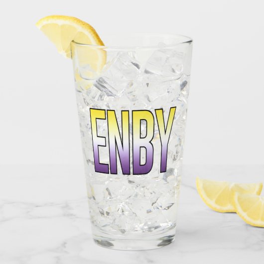 ENBY - nichtbinär Glas (Vorderseite Ice)