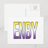 ENBY - Nichtbinär Postkarte (Vorne/Hinten)