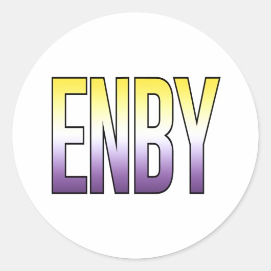 ENBY - Nichtbinär Runder Aufkleber (Vorderseite)