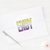 ENBY - Nichtbinär Runder Aufkleber (Umschlag)