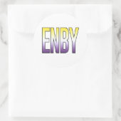 ENBY - Nichtbinär Runder Aufkleber (Tasche)