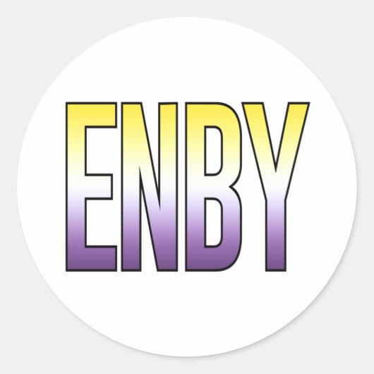 ENBY - Nichtbinär Runder Aufkleber (Vorderseite)