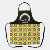 Enby pride flag and rainbow with text / yellow schürze (Vorderseite)