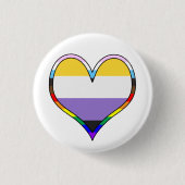 Enby Pride Heart Button (Vorderseite)