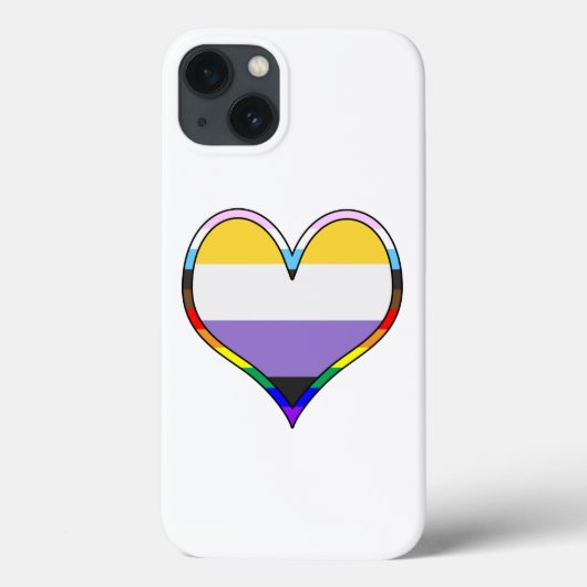 Enby Pride Heart Case-Mate iPhone Case (Rückseite)