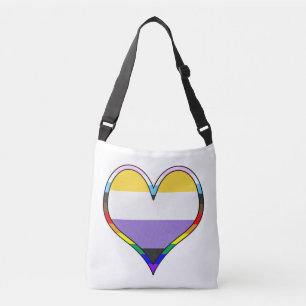 Enby Pride Heart Crossbody Bag Tragetaschen Mit Langen Trägern