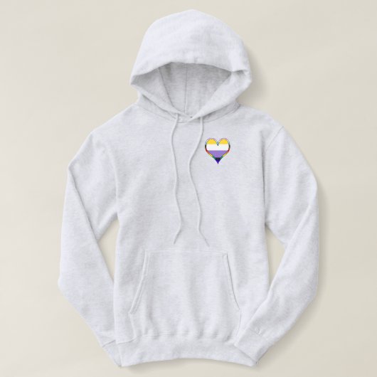 Enby Pride Heart Hoodie (Design vorne)