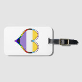 Enby Pride Heart Luggage Tag Gepäckanhänger (Vorderseite (Horizontal))