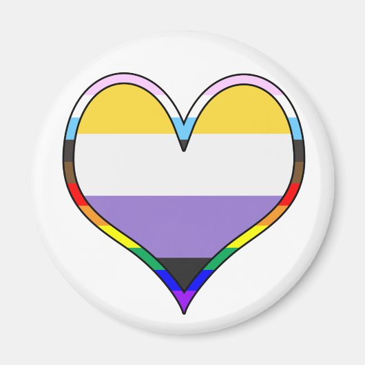 Enby Pride Heart Magnet (Vorne)