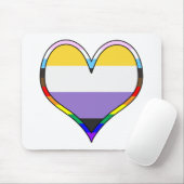 Enby Pride Heart Mousepad (Mit Mouse)