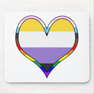 Enby Pride Heart Mousepad
