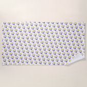 Enby Pride Heart Pattern Beach Handtuch (Vorderseite)