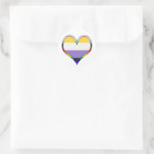 Enby Pride Heart Runder Aufkleber (Tasche)