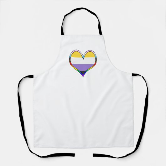 Enby Pride Heart Schürze (Vorderseite)