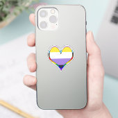 Enby Pride Heart Sticker (Telefon)