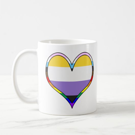 Enby Pride Heart Tasse (Links)