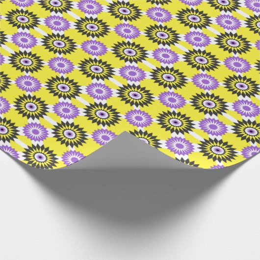 Enby Stolz / Gelbe Spiegelmuster Blume Geschenkpapier (Ecke)