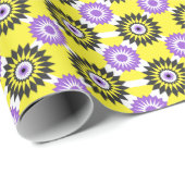 Enby Stolz / Gelbe Spiegelmuster Blume Geschenkpapier (Rolleneckpunkt)