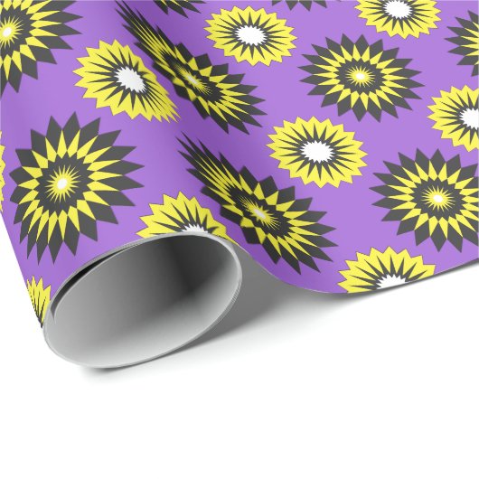 Enby Stolz / lila Blume Geschenkpapier (Rolleneckpunkt)