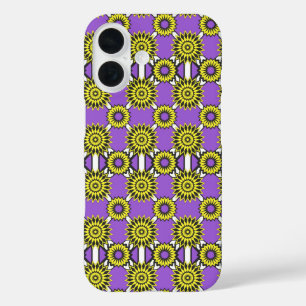 Enby Stolz / lila Spiegelmuster Blume C iPhone 16 Hülle