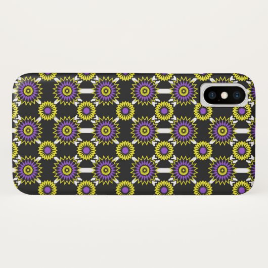 Enby Stolz / Schwarzer Spiegel Blume Muster C Case-Mate iPhone Hülle (Rückseite (Horizontal))