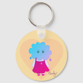 Encantador Azul Leve Emoção Cloudy Contemporânea Schlüsselanhänger