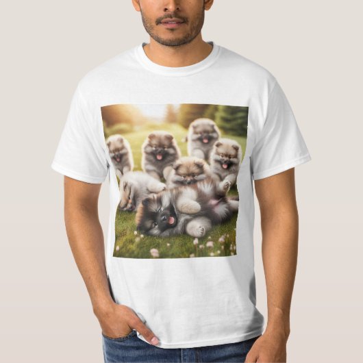 Encantadores Cachorros Wolfspitz: Adorables y Jugu T-Shirt (Vorderseite)