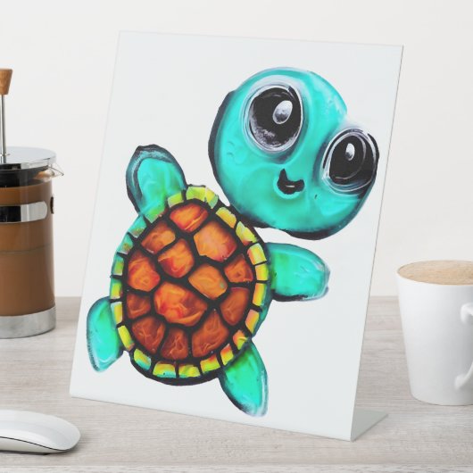 Encaustic painting turtle sockelschild (In Situ)