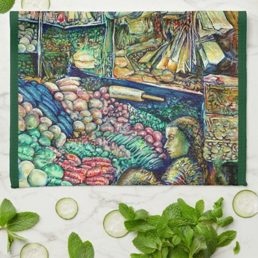 Enceladus Geschirrtuch (Gefaltet)