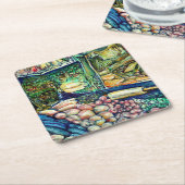 Enceladus Rechteckiger Pappuntersetzer (angewinkelt)