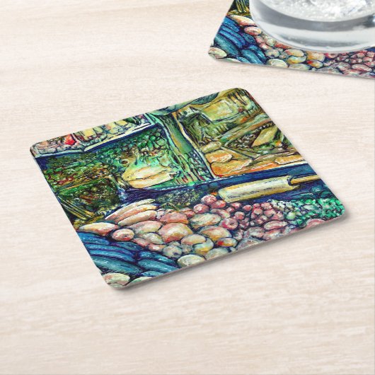 Enceladus Rechteckiger Pappuntersetzer (angewinkelt)