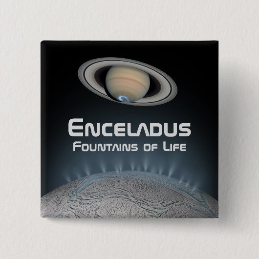 Enceladus Saturn Mondbrunnen Button (Vorderseite)