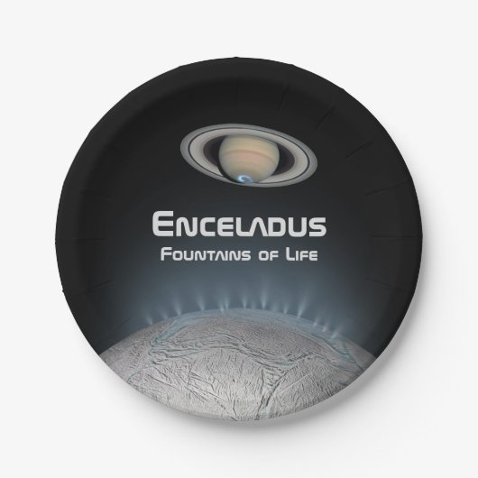 Enceladus Saturn Mondbrunnen Pappteller (Vorderseite)