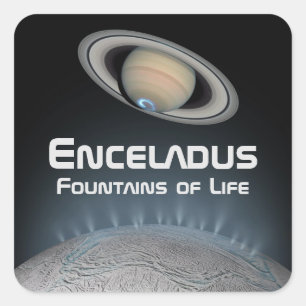 Enceladus Saturn Mondbrunnen Quadratischer Aufkleber